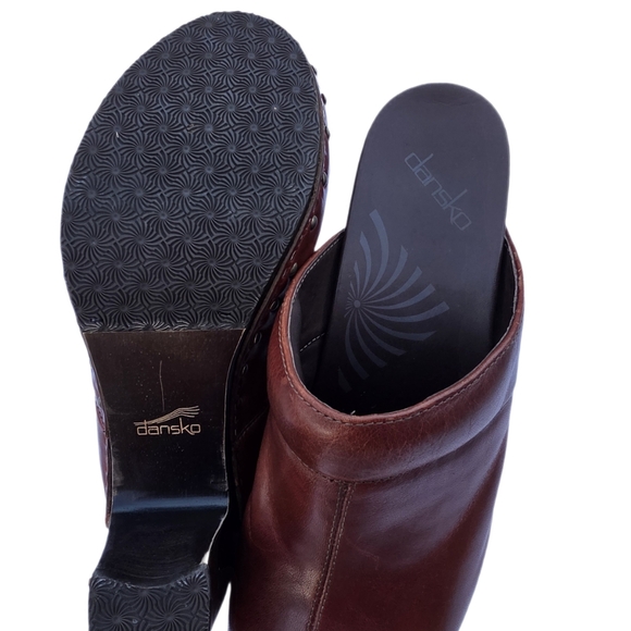 Dansko Rae Brown Leather Studded Heel Clog Mules - Size 41 - Picture 11 of 16